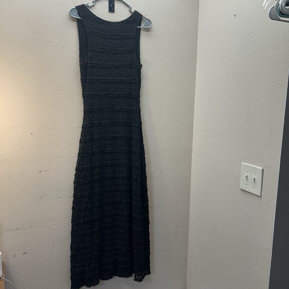 Y2K 90s Vintage Black Lace Whimsigoth Maxi Dress Bodycon Witchy Fairy Floral S-M - Picture 4 of 7